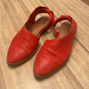 Free People | Red Leather Stateside Flats Shoes 39